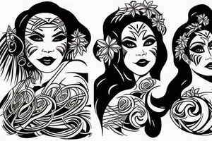 A portrait of hula dancer tattoo idea