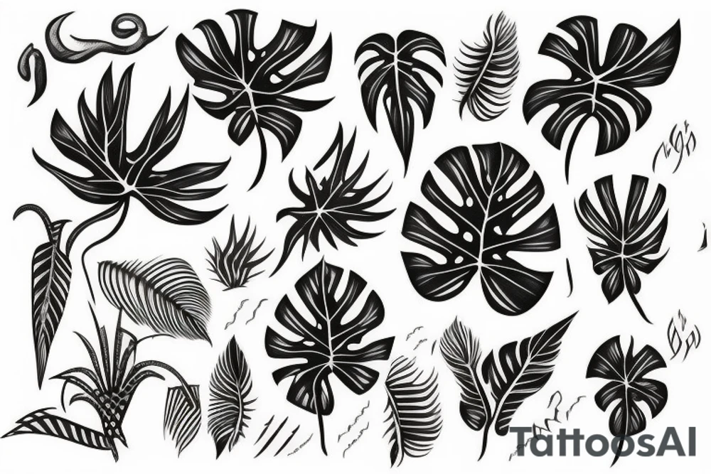 monstera tattoo idea