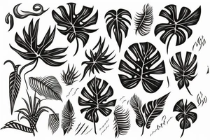 monstera tattoo idea