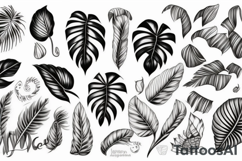 monstera tattoo idea