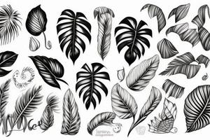 monstera tattoo idea