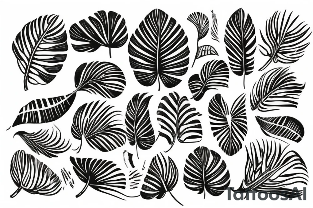 monstera tattoo idea