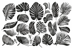 monstera tattoo idea
