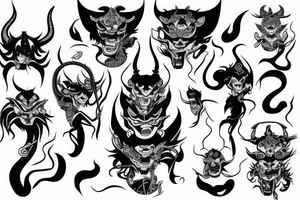japanese oni woman-demon tattoo idea