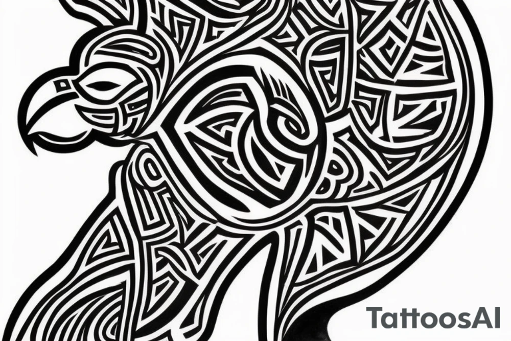 African tribal symbol that extends from an existing design. It should represent leadership, uniqueness, and boldness. Should also include an eagle tattoo idea