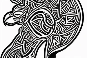 African tribal symbol that extends from an existing design. It should represent leadership, uniqueness, and boldness. Should also include an eagle tattoo idea