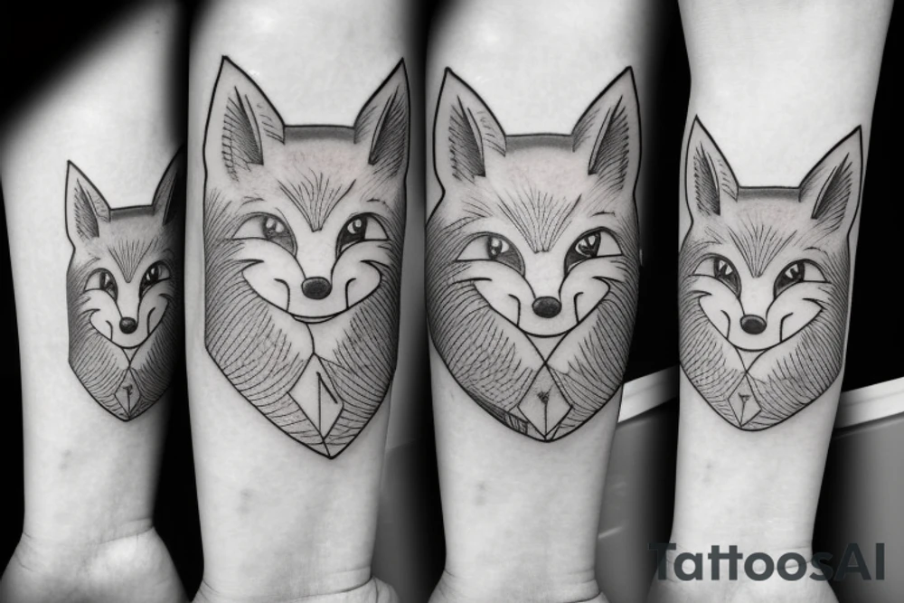 Japanese foxes tattoo idea