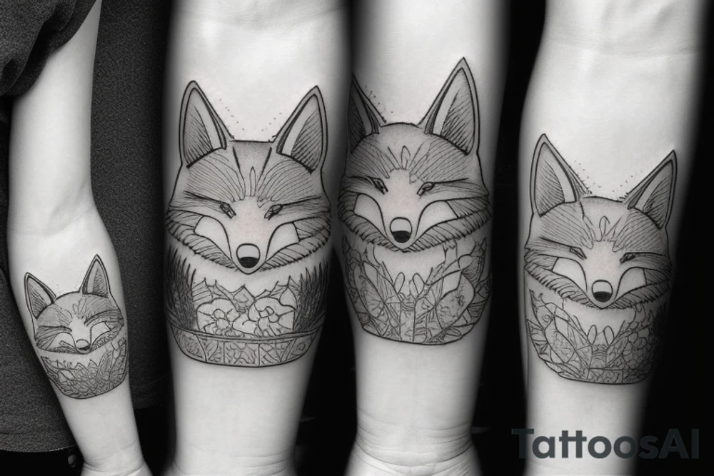 Japanese foxes tattoo idea