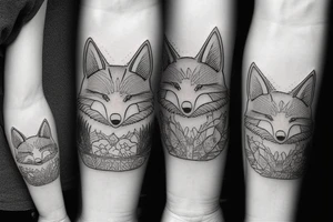 Japanese foxes tattoo idea