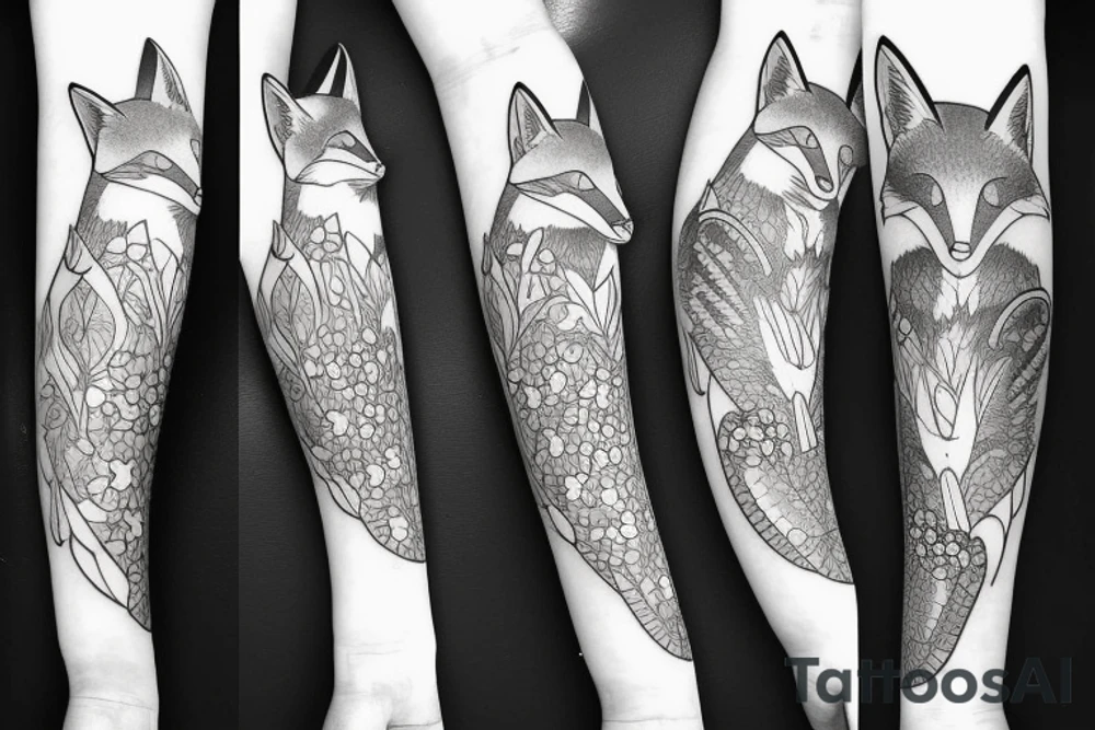 Japanese foxes tattoo idea