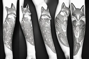Japanese foxes tattoo idea