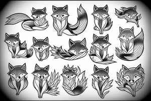 Japanese foxes tattoo idea