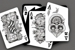 Two card game cards next to each other tattoo idea