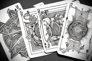 Two card game cards next to each other tattoo idea
