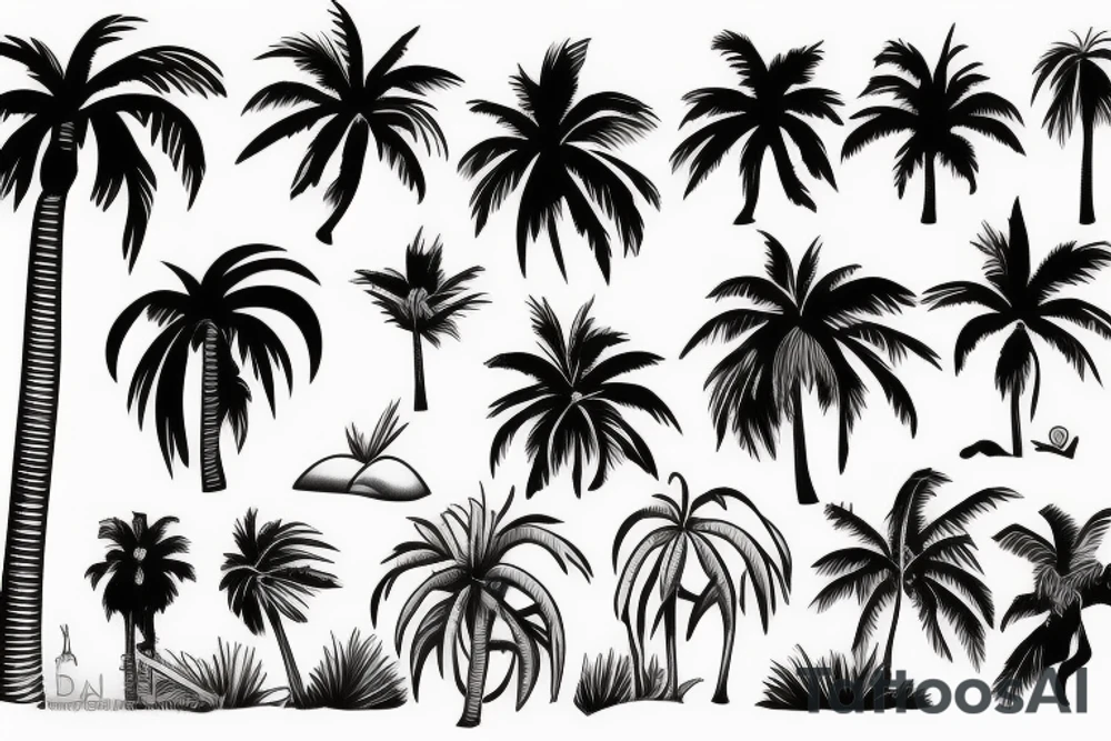 palm trees tattoo idea
