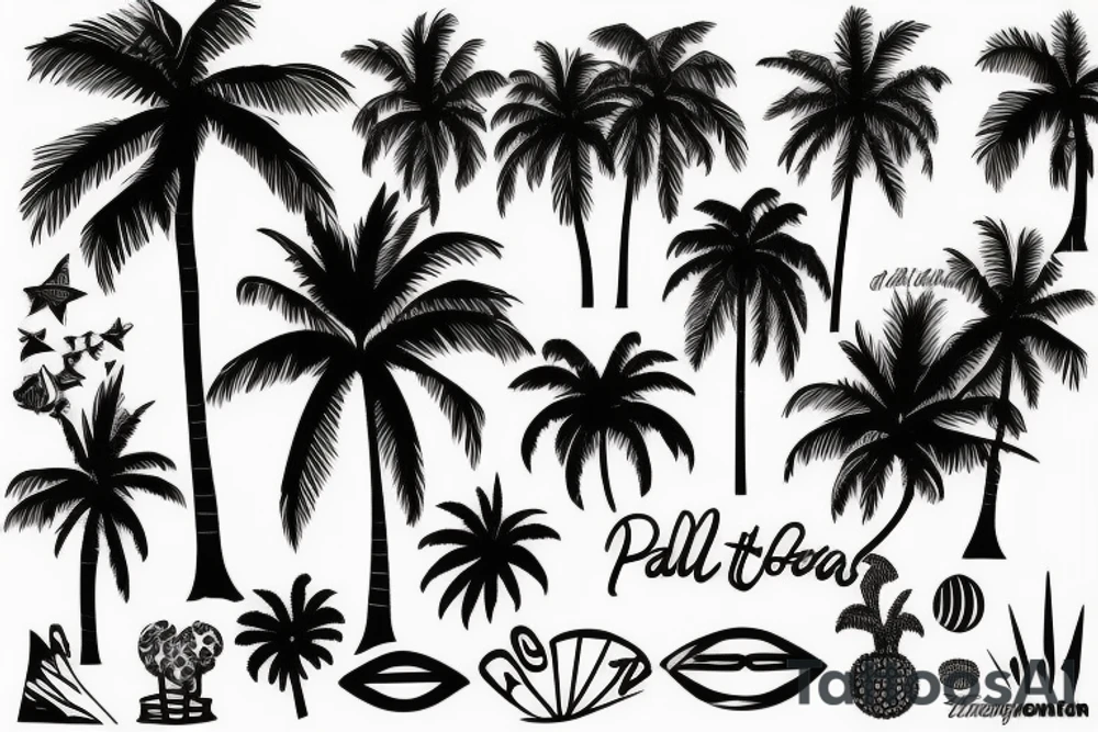 Palm trees tattoo idea