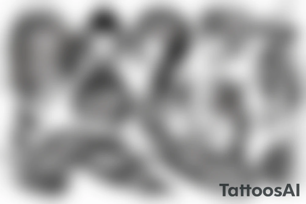 a fine line tattoo with 3 minimalist faces that represent the distortion of reality. tattoo idea