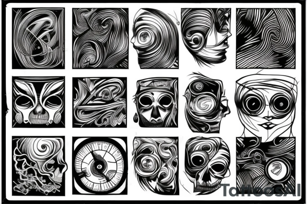 a fine line tattoo representing the distortion of reality. tattoo idea