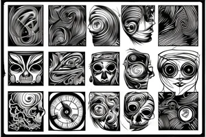 a fine line tattoo representing the distortion of reality. tattoo idea