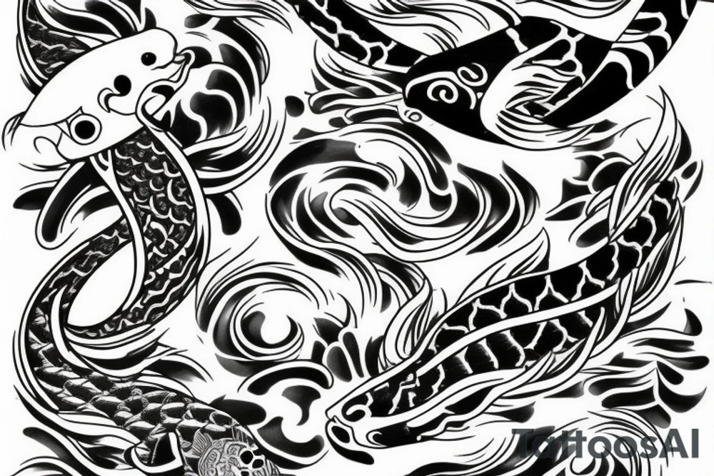 koi yin yan tattoo idea