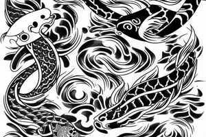 koi yin yan tattoo idea