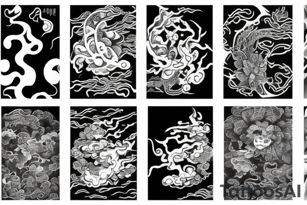 yin yan abstract tattoo idea