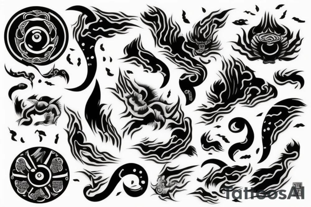 yin yan abstract tattoo idea
