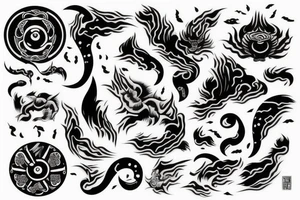 yin yan abstract tattoo idea