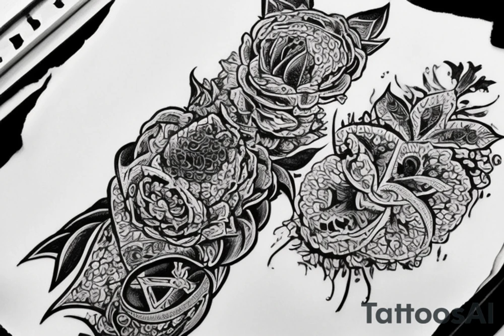 Жар-птица с павлиньми и огненными крыльями и хвостом цветная tattoo idea