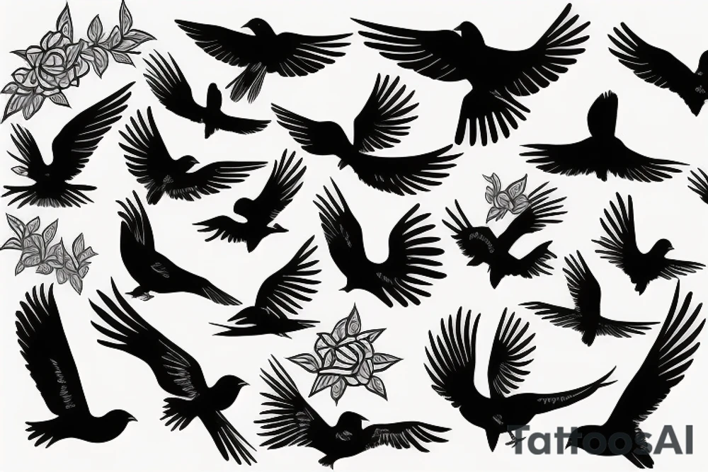 Bird flying tattoo idea