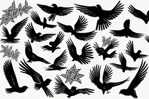 Bird flying tattoo idea