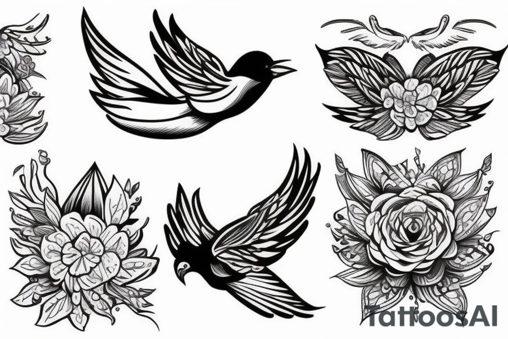 Bird flying tattoo idea