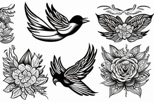 Bird flying tattoo idea