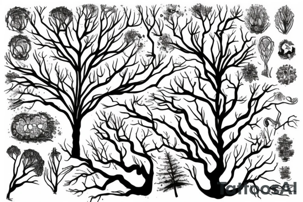 The tree with ought to leave with roots tattoo idea