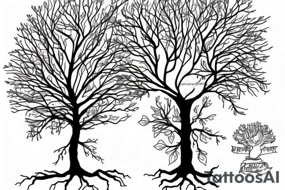 The tree with ought to leave with roots tattoo idea