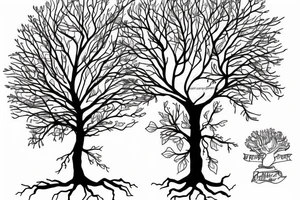 The tree with ought to leave with roots tattoo idea