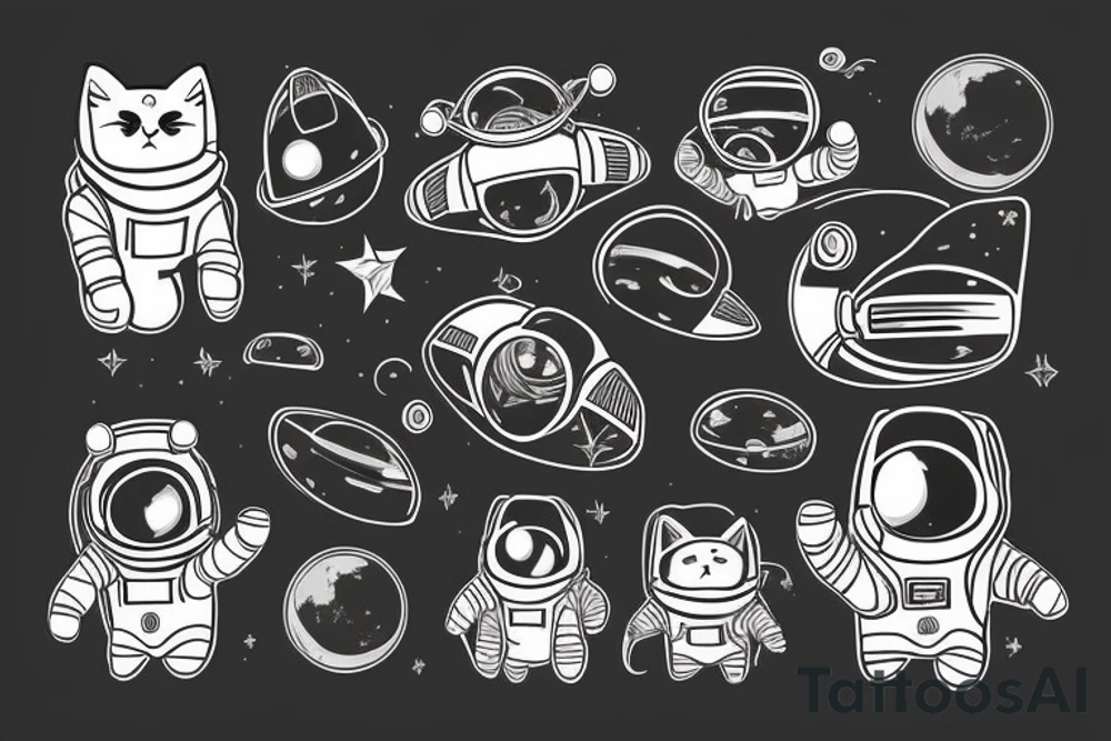 cat-astronaut tattoo idea