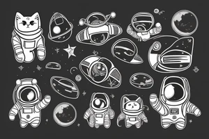 cat-astronaut tattoo idea