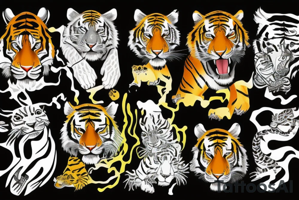 Tiger in jungle tattoo idea