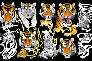 Tiger in jungle tattoo idea