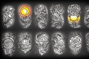 beautiful sunset in the forest tattoo idea