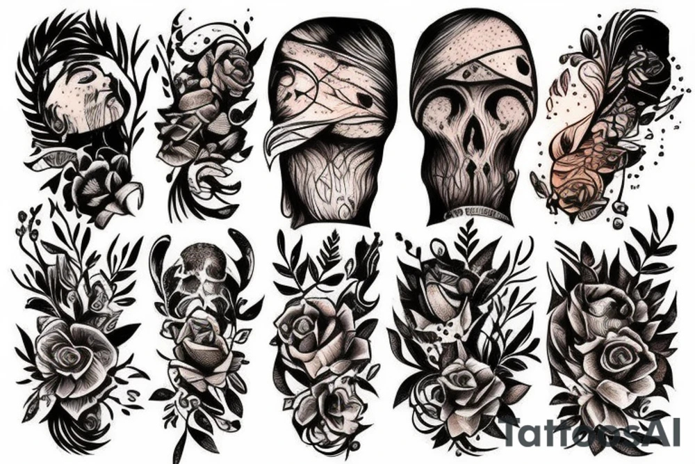 beautiful sunset in the forest tattoo idea