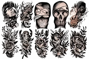 beautiful sunset in the forest tattoo idea