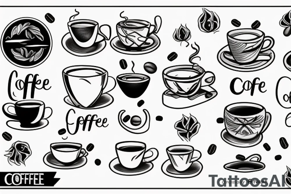 coffee with friends near the sea tattoo idea