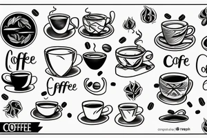 coffee with friends near the sea tattoo idea