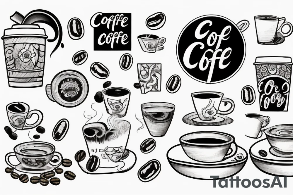 coffee with friends near the sea tattoo idea