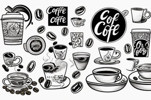 coffee with friends near the sea tattoo idea