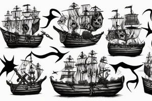 Undead Pirate ship tattoo idea