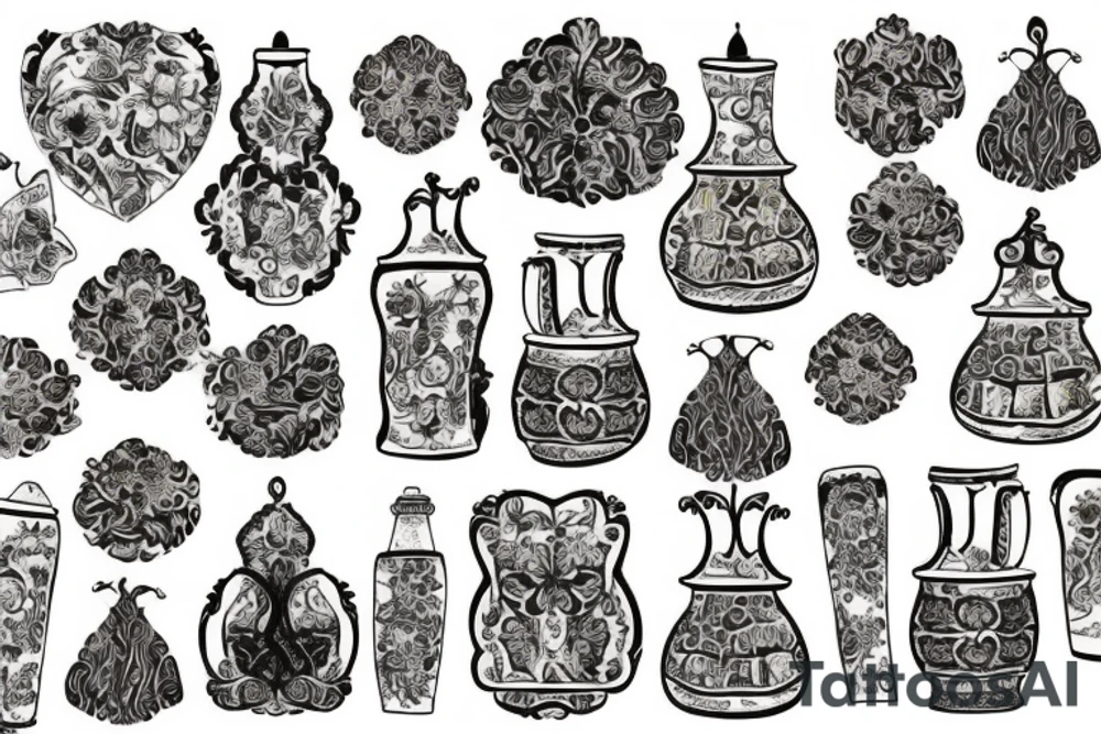 delft pottery pattern tattoo idea