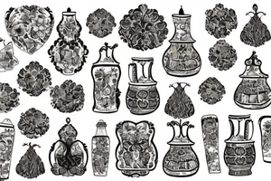 delft pottery pattern tattoo idea